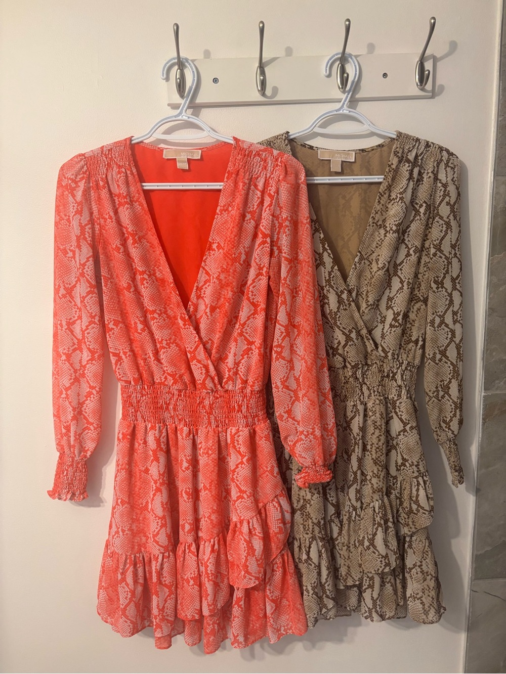 Michael Kors Bundle Snake Print Wrap Dress XS